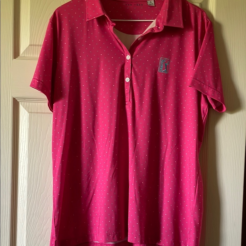 PGA Tour Pink Polo Shirt Vibrant Cotton Blend